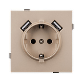 Механизм розетки с USB зарядкой SCT-TENDO-MUAA-PL-GD (230V, 16A) (Arlight, -)
