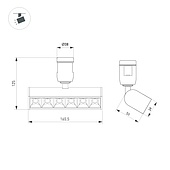 Светильник ART-APRIORI-LASER-TURN-L165-8W Warm3000 (BK, 48 deg, 48V) (Arlight, IP20 Металл, 3 года)