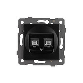 Механизм компьютерной розетки двойной SCT-MPC2-PL-BK-V (RJ-45, CAT6) (Arlight, -)