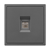 054303 Механизм телефонной розетки SCT-NOBE-MTL1-SFPL-GR (RJ-11, 4C) (Arlight, Серый базальт)