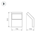 Светильник LGD-ECRAN-WALL-9W Warm3000 (GR, 108 deg, 230V) (Arlight, IP65 Металл, 3 года)