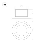 Светильник MS-DROP-BUILT-R84-8W Warm3000 (WH, 85 deg, 230V) (Arlight, IP54 Металл, 5 лет)