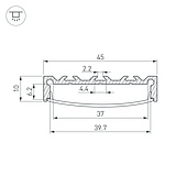 Профиль LINE-4510-2000 ANOD (Arlight, Алюминий)