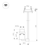 Светильник ART-NEMO-BUILT-ZOOM-L205-R29.5-2W Warm3000 (BK, 15-45 deg, 24V) (Arlight, IP20 Металл, 5 лет)