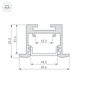 Профиль SL-LINE-3523-F-2500 WHITE (Arlight, Алюминий)