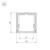 Профиль с экраном ALU-POWER-W35S-2000 ANOD+FROST (Arlight, Алюминий)