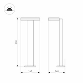 Светильник LGD-TENT-BOLL-H900-9W Warm3000 (GR, 110 deg, 230V) (Arlight, IP65 Металл, 3 года)