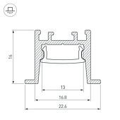 Профиль SL-COMFORT-2316-F-2000 ANOD (Arlight, Алюминий)