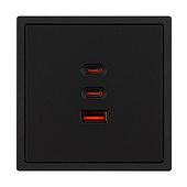 ARL NOBE USB Розетка тип А+С+С софт-тач черный оникс SCT-MUACC-SFPL-FC-BK (65W, QC3) (Arlight, -)