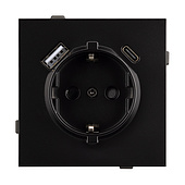 Механизм розетки с USB зарядкой SCT-TENDO-MUAC-PL-BK (230V, 16A) (Arlight, -)