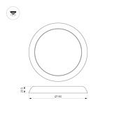 Светильник CL-FIOKK-R180-12W Day4000-MIX (WH, 120 deg, 230V) (Arlight, IP44 Пластик, 3 года)