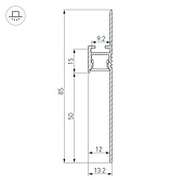 041776 Профиль ARH-PLINTUS-50-FANTOM-3000 RAL7044 (Arlight, Алюминий)