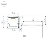 057315 Профиль FANTOM-BENT-W12-SIDE-EDGE-2000 ANOD (Arlight, Алюминий)