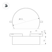 Светильник MAG-MICROCOSM-RONDO-R113-12W Day4000 (BK, 100 deg, 24V) (Arlight, IP20 Металл, 3 года)