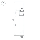 Профиль ARH-PLINTUS-50-FANTOM-3000 ANOD (Arlight, Алюминий)