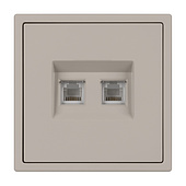 061889 Механизм сдвоенной телефонной розетки SCT-NOBE-MTL2-SFPL-CA (RJ-11, 4C) (Arlight, Кашемир)