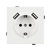 Механизм розетки с USB зарядкой SCT-TENDO-MUAA-SFPL-WH (230V, 16A) (Arlight, -)