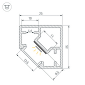 062894 Профиль SL-KUB-DISPLAY-2525-2000 ANOD BLACK (Arlight, Алюминий)