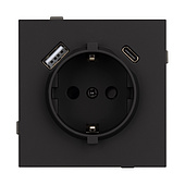 Механизм розетки с USB зарядкой SCT-TENDO-MUAC-SFPL-BK (230V, 16A) (Arlight, -)