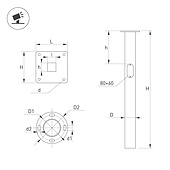 Закладная деталь OXOR-EP1-D133-L1500 (BK) (Arlight, Сталь)