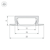 Профиль MIC-F-2000 ANOD Brown Deep (Arlight, Алюминий)