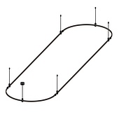 048512 Основание ART-APRIORI-OVAL-ROD-400-4000x1000 (BK) (Arlight, IP20 Металл, 3 года)