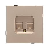 Механизм компьютерной розетки двойной SCT-TENDO-MPC2-PL-GD (RJ-45, CAT6) (Arlight, -)