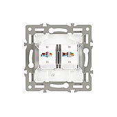 Механизм компьютерной розетки двойной SCT-MPC2-PL-GR (RJ-45, CAT6) (Arlight, -)