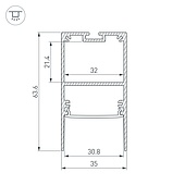 Профиль SL-COMFORT-3563-2000 ANOD (Arlight, Алюминий)