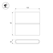 060679 Светильник настенный SP-FLAT-S135x90-2x3W Day4000-MIX (Черный, 75 deg, 230V) (Arlight, IP65 Металл, 3 года)