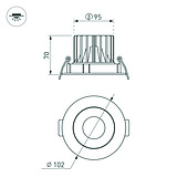 Светильник MS-FORECAST-BUILT-TURN-R102-12W Day4000 (WH-BK, 32 deg, 230V) (Arlight, IP20 Металл, 5 лет)