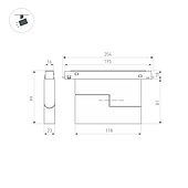 Светильник MAG-ORIENT-DOTS-FOLD-S195-6W Warm3000 (Черный, 30 deg, 48V) (Arlight, IP20 Металл, 5 лет)