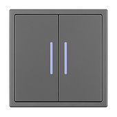 054266 Механизм выключателя двухклавишный непроходной LED SWT-NOBE-MK02-SFPL-L-GR (230V, 10A) (Arlight, Серый базальт)