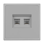 Механизм сдвоенной компьютерной розетки SCT-NOBE-MPC2-SFPL-IS (RJ-45, CAT6) (Arlight, Никель)