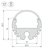 Профиль ARH-ROUND-D20-2000 ANOD (Arlight, Алюминий)
