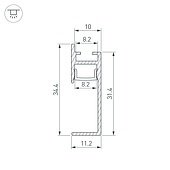 Профиль PLINTUS-H35-F-2000 BLACK (Arlight, Алюминий)