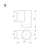 Светильник LGD-RAY-WALL-R65-12W Warm3000 (GR, 6 deg, 230V) (Arlight, IP65 Металл, 3 года)