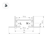 Трек LGD-2TR-TRACK-F-1000-WH-M (C) (Arlight, IP20 Металл, 3 года)