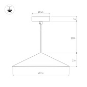 Светильник SP-MAKOTO-R750-14W Warm2700 (WH, 36 deg, 230V, TRIAC) (Arlight, IP20 Металл, 3 года)