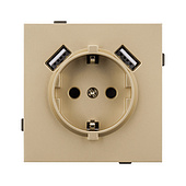 Механизм розетки с USB зарядкой SCT-TENDO-MUAA-SFPL-GD (230V, 16A) (Arlight, -)