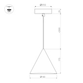 Светильник SP-MAKOTO-R180-10W Warm2700 (BK, 36 deg, 230V, TRIAC) (Arlight, IP20 Металл, 3 года)