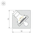 Профиль с экраном SL-KANT-H10-SQUARE-2000 IRON GREY (Arlight, Алюминий+пластик)