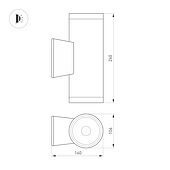 060961 Светильник настенный LGD-WALDER-R106-2x18W Day4000-MIX (Черный, 40 deg, 230V) (Arlight, IP65 Металл, 5 лет)