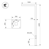 Опора OXOR-STER-G45-1000x100x100-L4000-36W Warm3000 (BK, 230V) IP65 (Arlight, -)