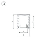 Профиль SL-MINI-8-2000 ANOD BLACK (Arlight, Алюминий)