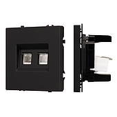 Механизм сдвоенной компьютерной розетки SCT-NOBE-MPC2-SFPL-BK (RJ-45, CAT6) (Arlight, -)