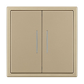 061743(1) Механизм звонкового выключателя двухклавишный LED SWT-NOBE-MKR2-SFPL-L-GD (230V, 10A) (Arlight, Золотой песок)