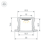 Профиль ARH-LINE-2315-F-2000 ANOD GOLD (Arlight, Алюминий)