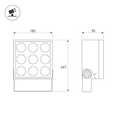 054752 Светильник ALT-BLOCK-S185x185-36W Warm3000 (GR, 3 deg, 230V) (Arlight, IP66 Металл, 3 года)