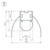Профиль ARH-POWER-W154-COMFORT-2000 ANOD (Arlight, Алюминий)